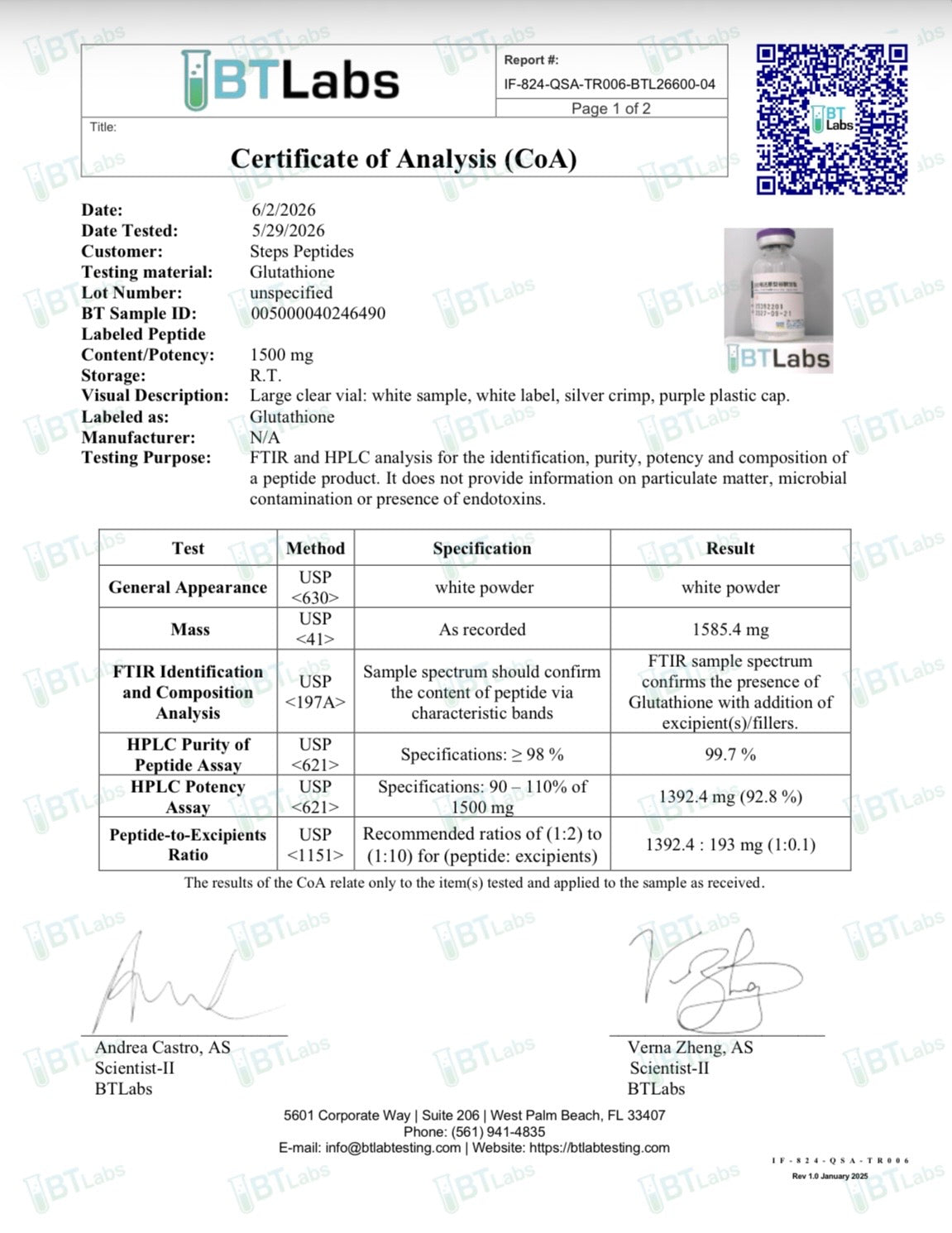 GLUTATHIONE 1500MG
